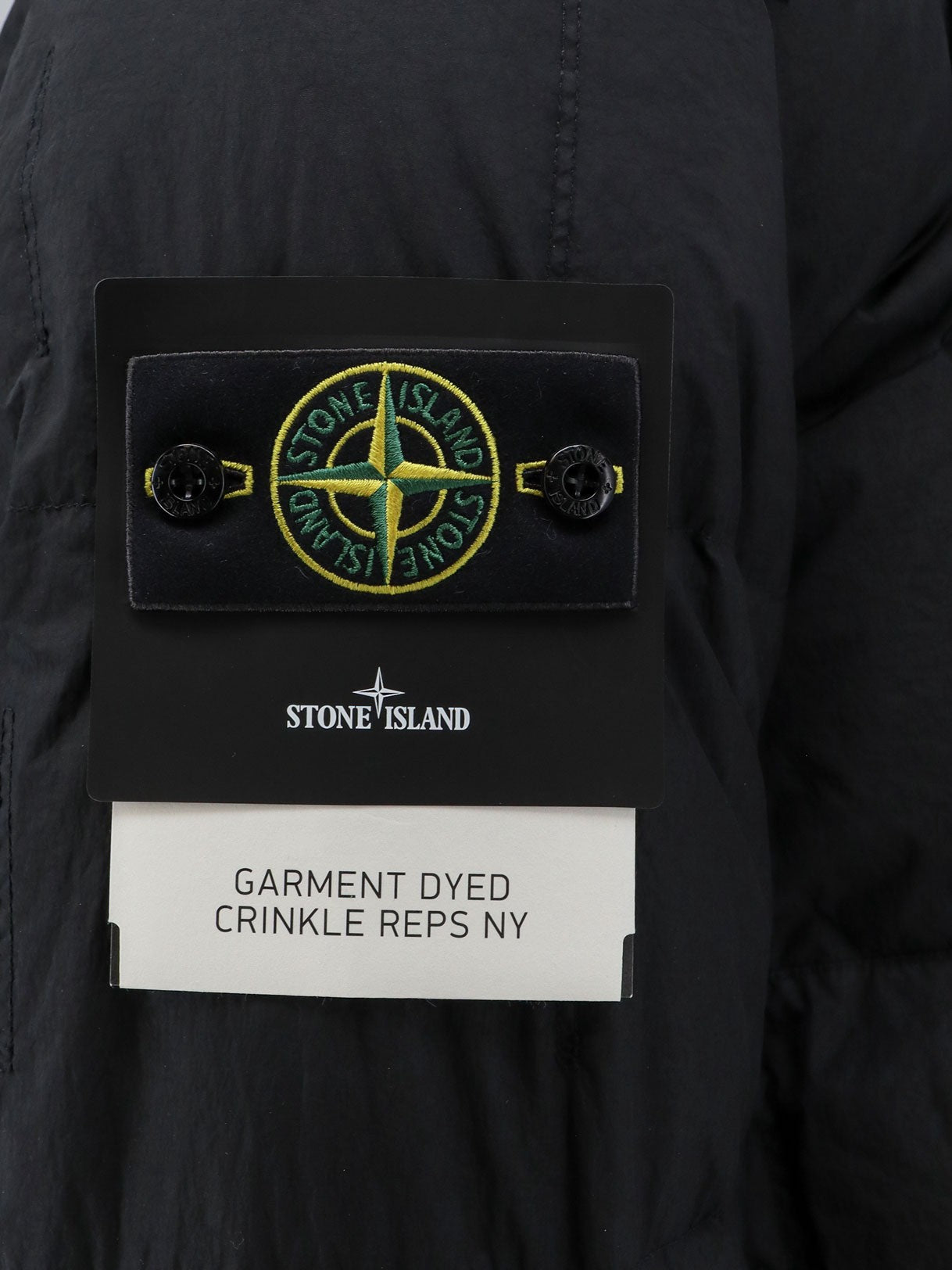 Stone Island Men's Garment Dyed Crinkle Reps NY Recycled Nylon Down Jacket Black