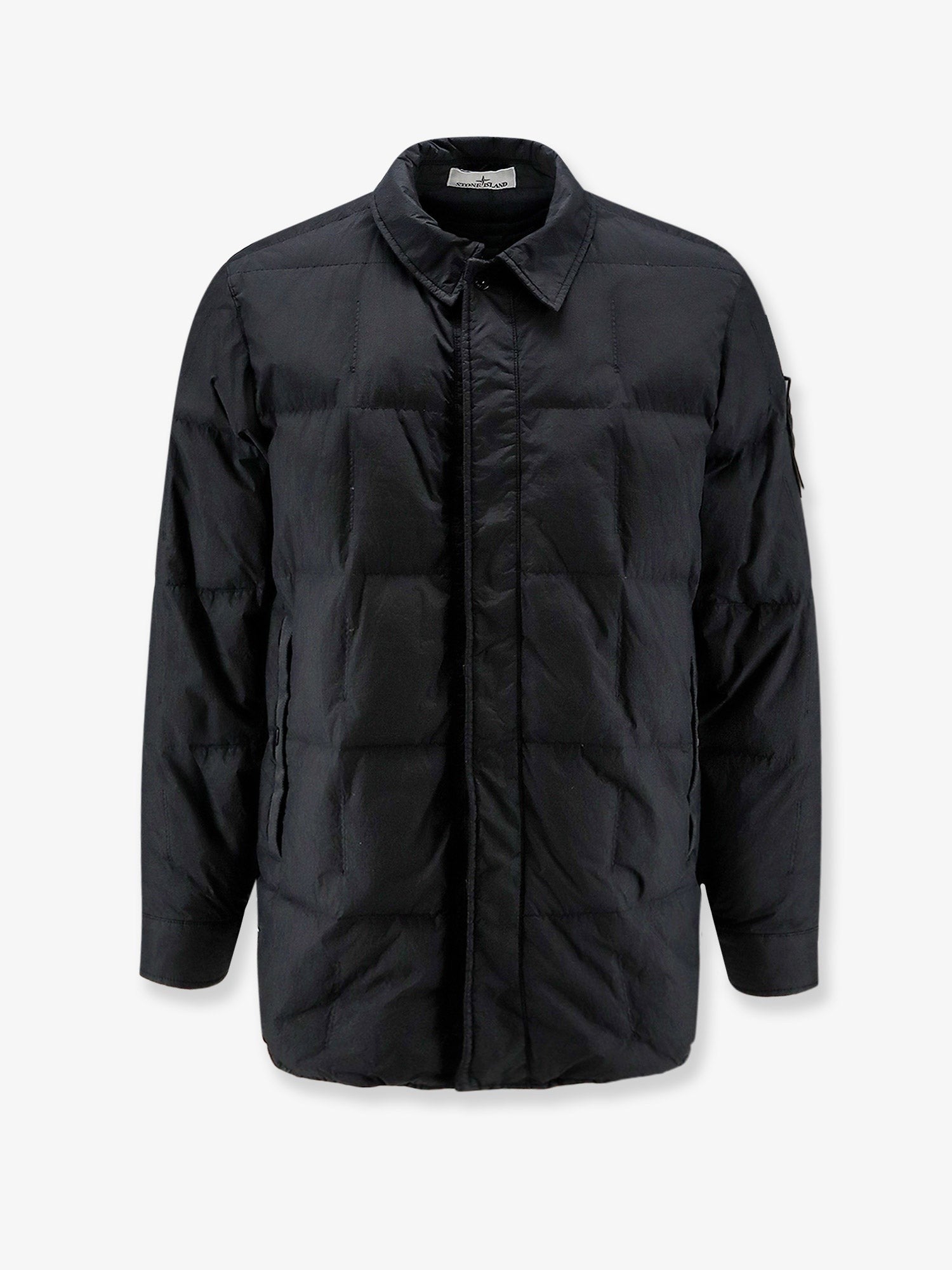 Stone Island Men's Garment Dyed Crinkle Reps NY Recycled Nylon Down Jacket Black