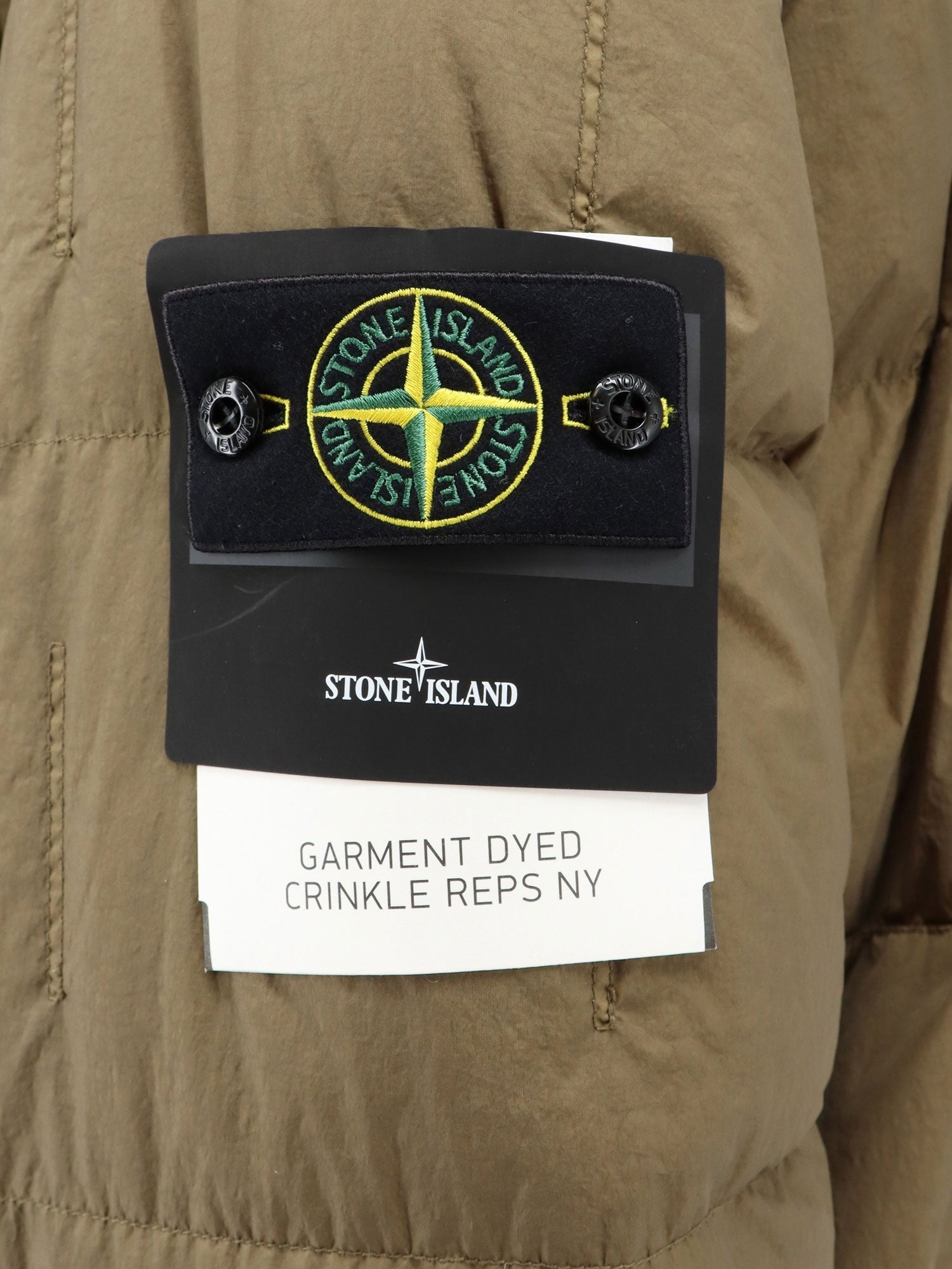 Stone Island Men's Garment Dyed Crinkle Reps NY Recycled Nylon Down Jacket Green