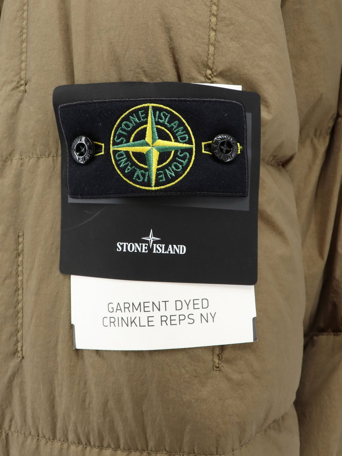 Stone Island Men's Garment Dyed Crinkle Reps NY Recycled Nylon Down Jacket Green, view 3