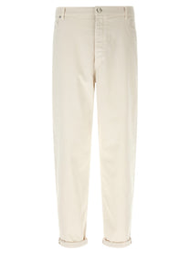 Brunello Cucinelli Garment Dyed Denim Jeans White