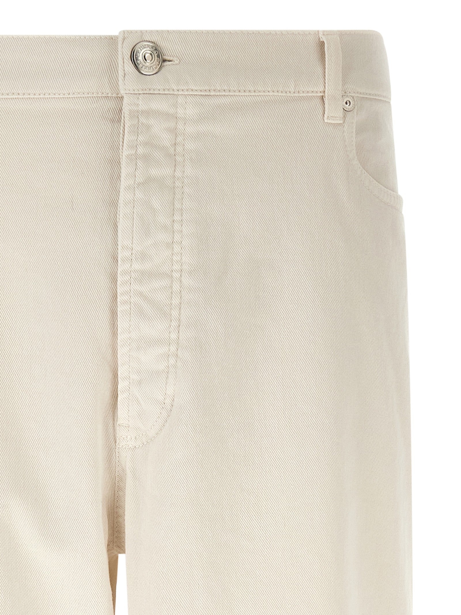 Brunello Cucinelli Garment Dyed Denim Jeans White