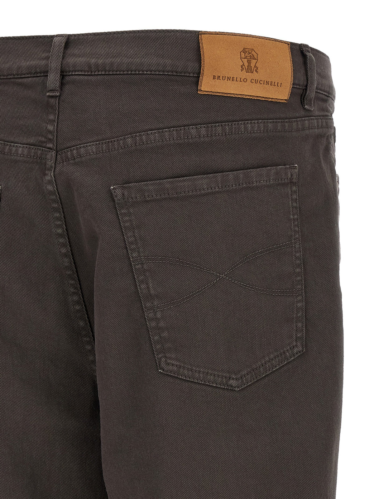 Brunello Cucinelli Garment Dyed Denim Jeans Brown, view 4