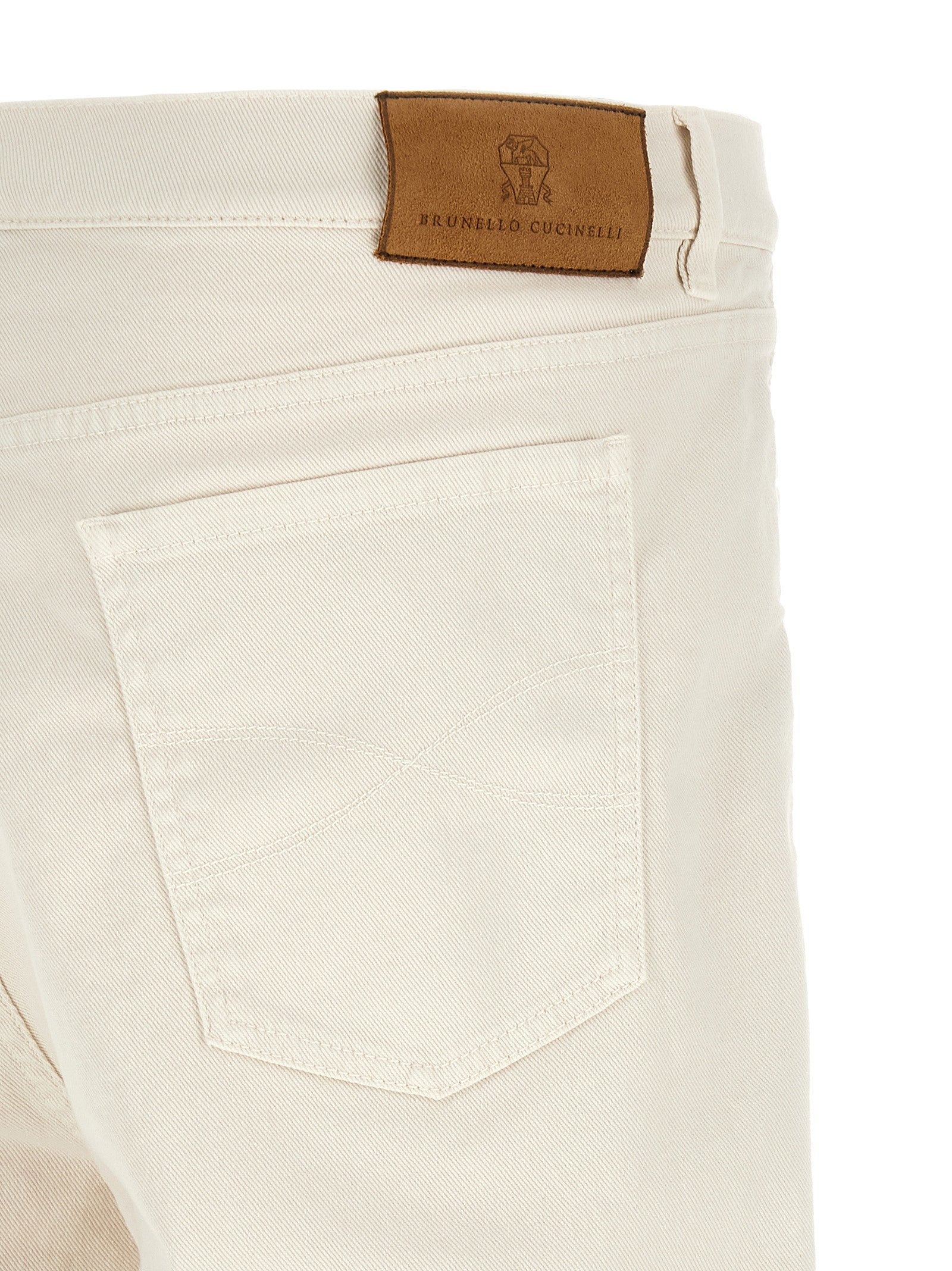 Brunello Cucinelli Garment Dyed Denim Jeans White
