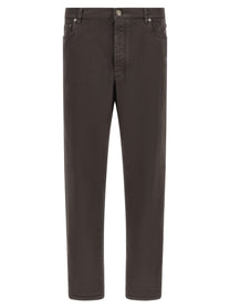 Brunello Cucinelli Garment Dyed Denim Jeans Brown