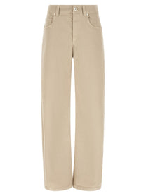 Brunello Cucinelli Garment Dyed Jeans Beige