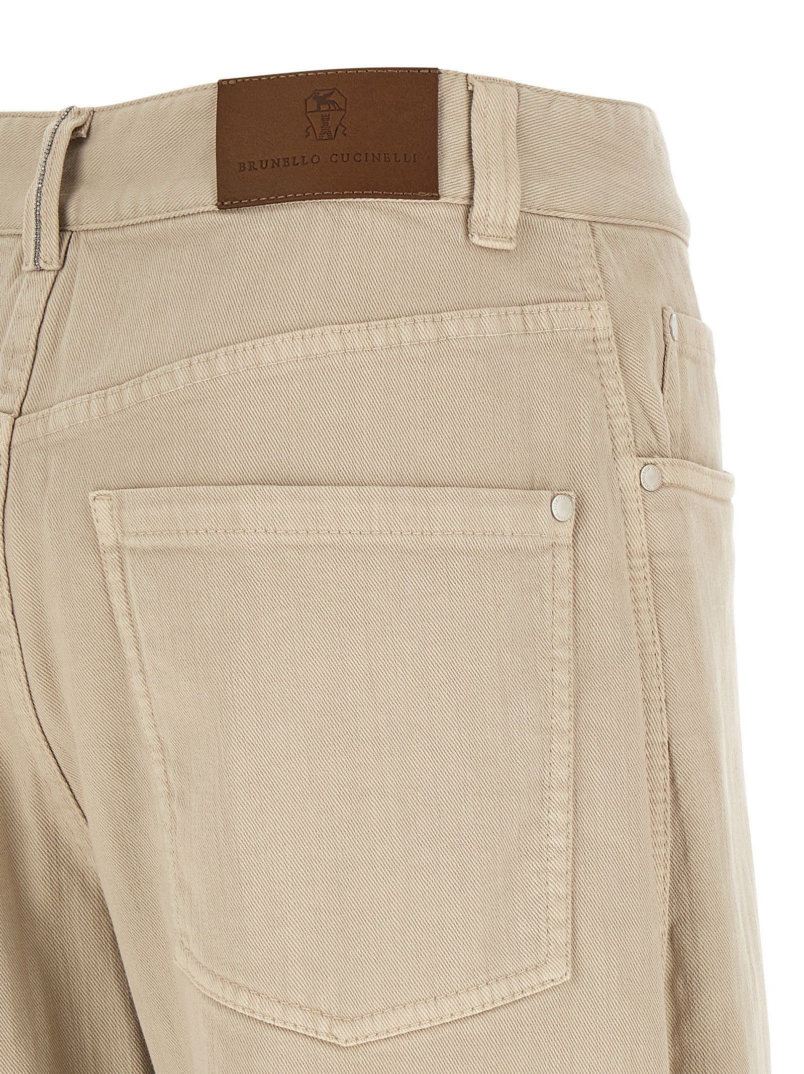 Brunello Cucinelli Garment Dyed Jeans Beige