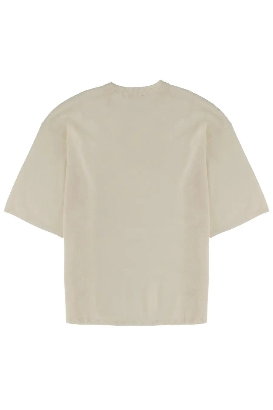 Cream-colored oversized short-sleeved t-shirt with relaxed fit and crew neckline from the garment women shirt como beige