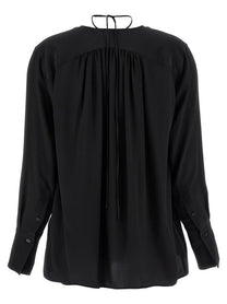 Victoria Beckham Gather Detail Tie Blouse Black