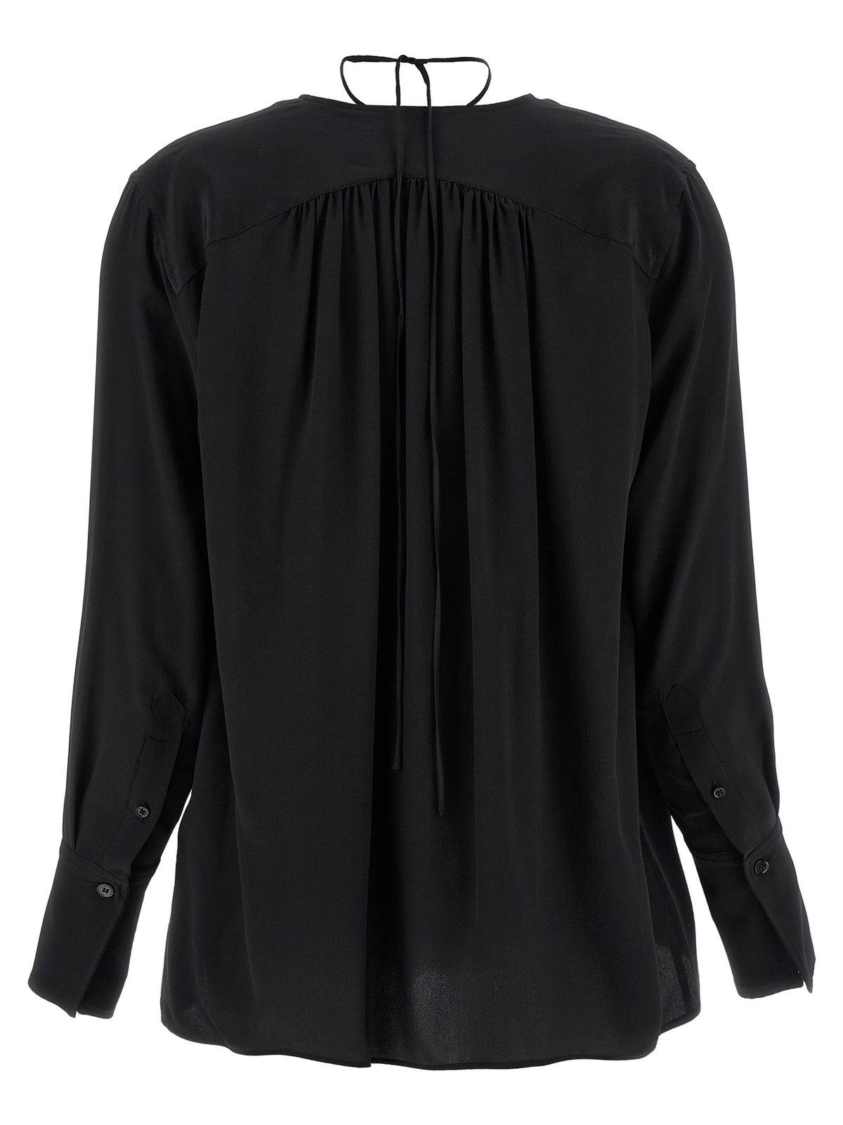 Victoria Beckham Gather Detail Tie Blouse Black, view 2