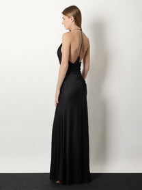 self-portrait Women's Gathered Jersey Long Dress Black
