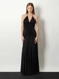 self-portrait Women's Gathered Jersey Long Dress Black