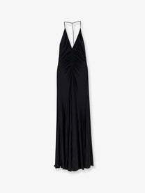self-portrait Women's Gathered Jersey Long Dress Black
