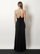 self-portrait Women's Gathered Jersey Long Dress Black, view 4