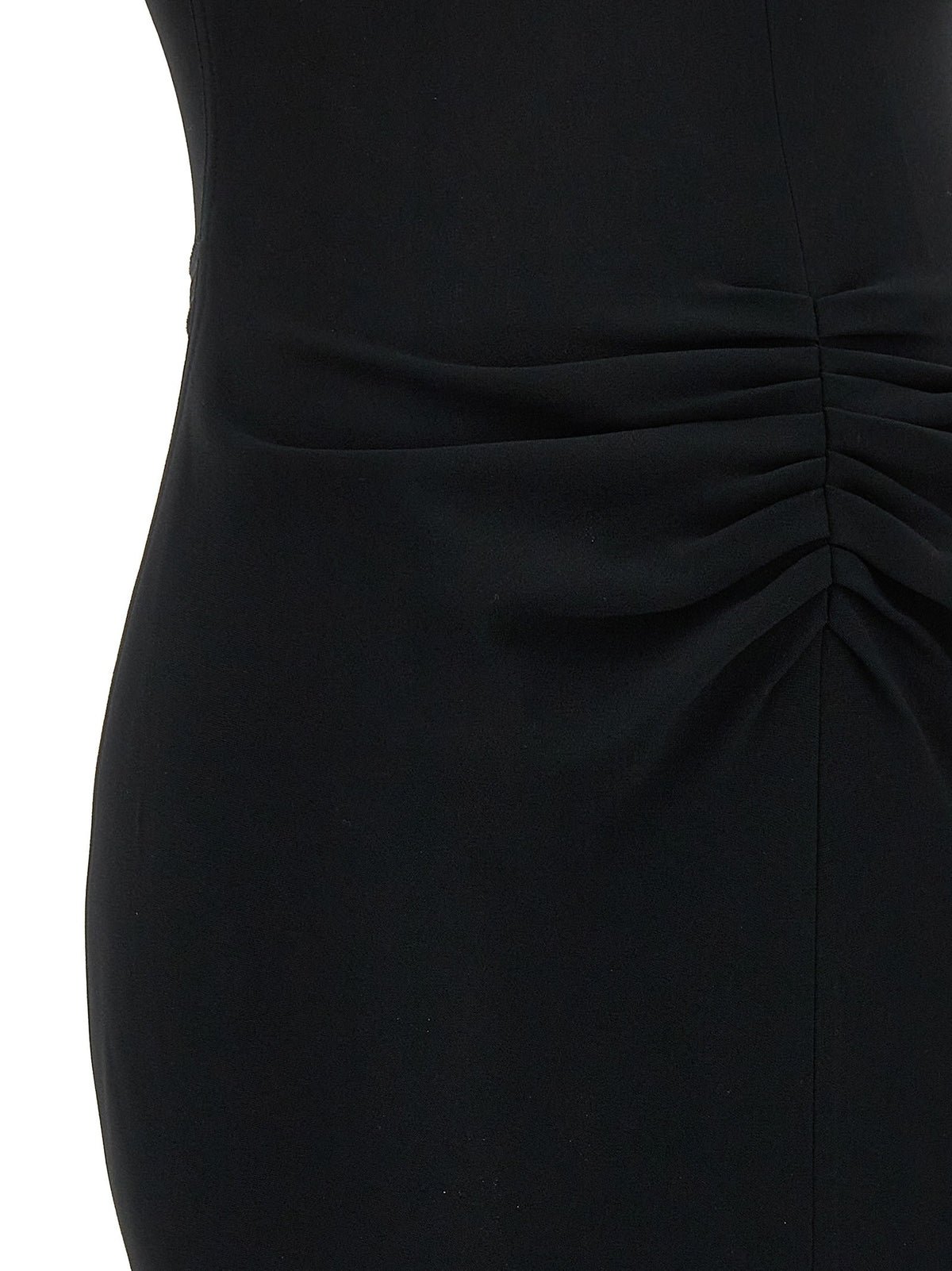 Victoria Beckham Gathered Waist Midi Dress Black