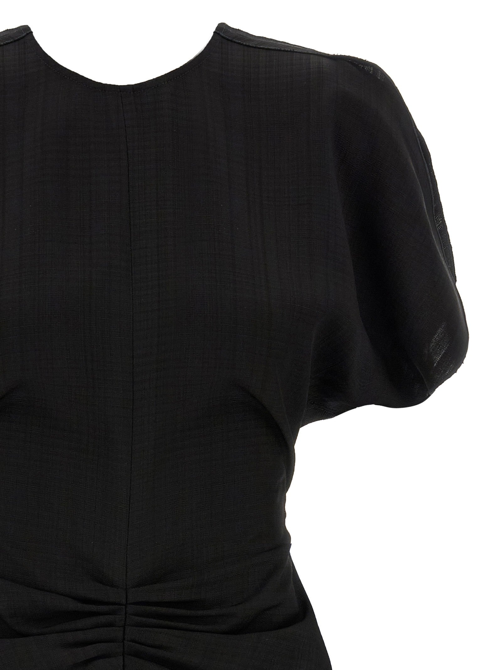 Victoria Beckham Gathered Waist Mini Dress Black