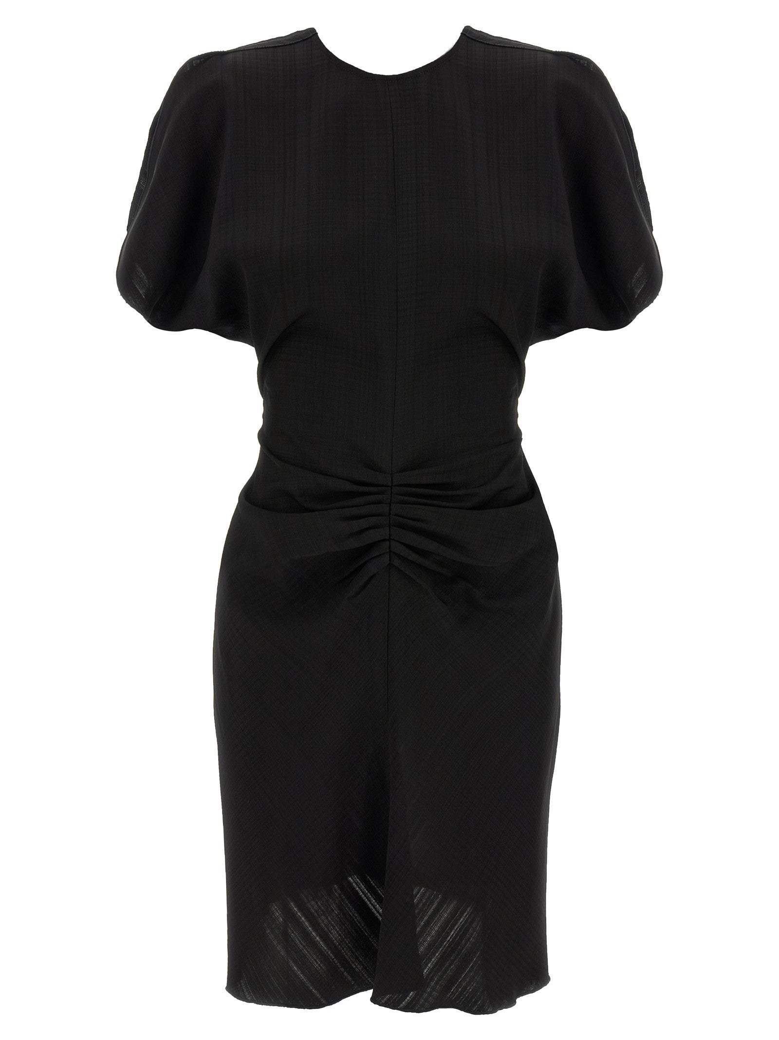 Victoria Beckham Gathered Waist Mini Dress Black