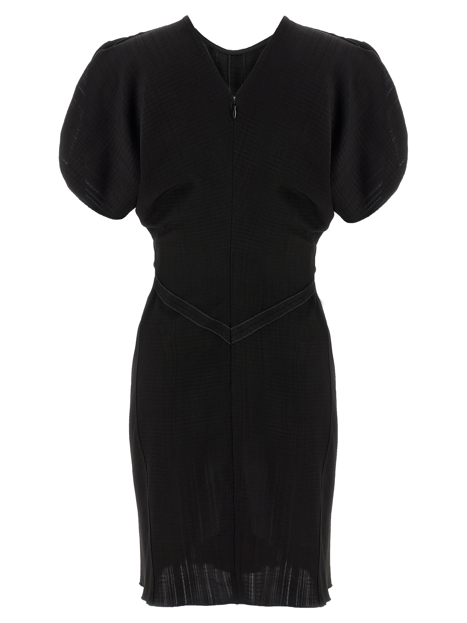 Victoria Beckham Gathered Waist Mini Dress Black