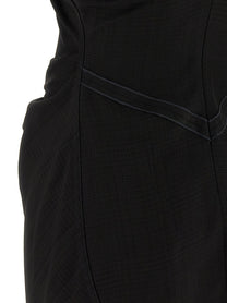 Victoria Beckham Gathered Waist Mini Dress Black