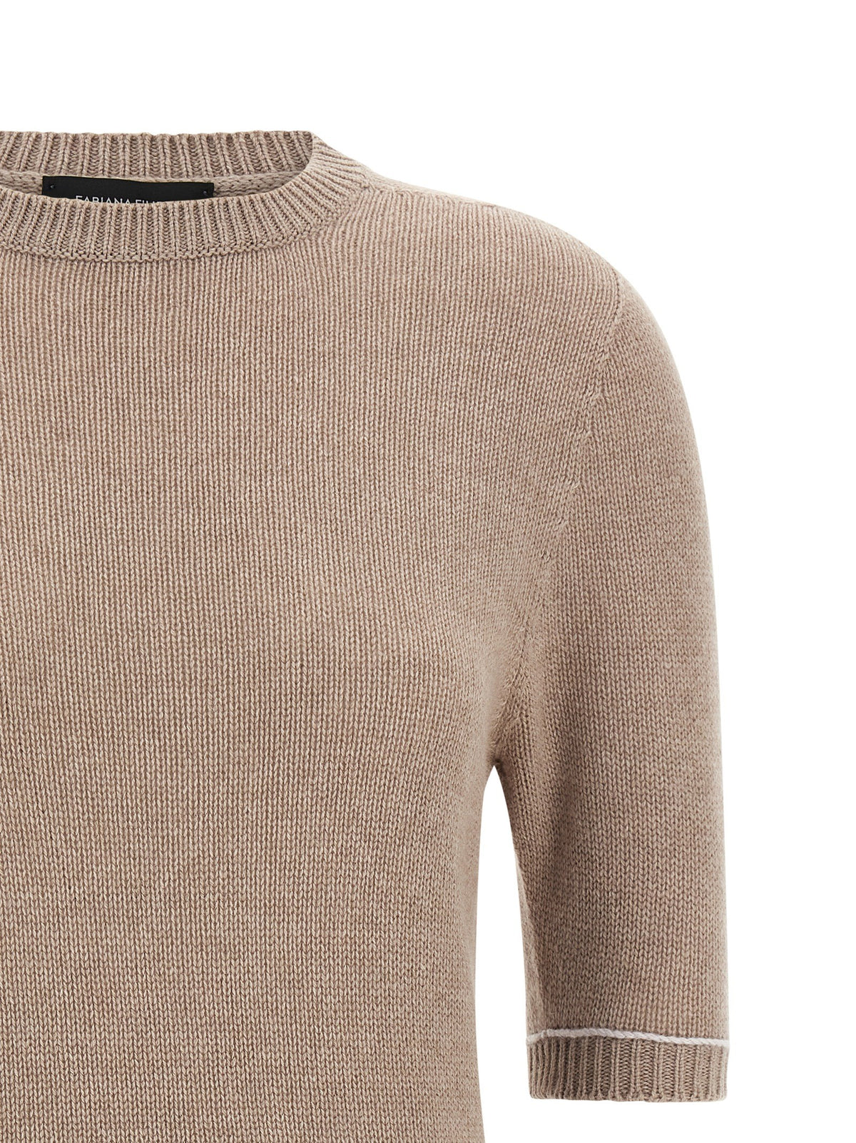 Fabiana Filippi Gauze Platinum Sweater Beige, view 3