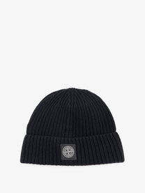 Stone Island Men's Geelong Virgin Wool Hat Black
