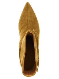 Odissi Gemma Suede Ankle Boots Beige