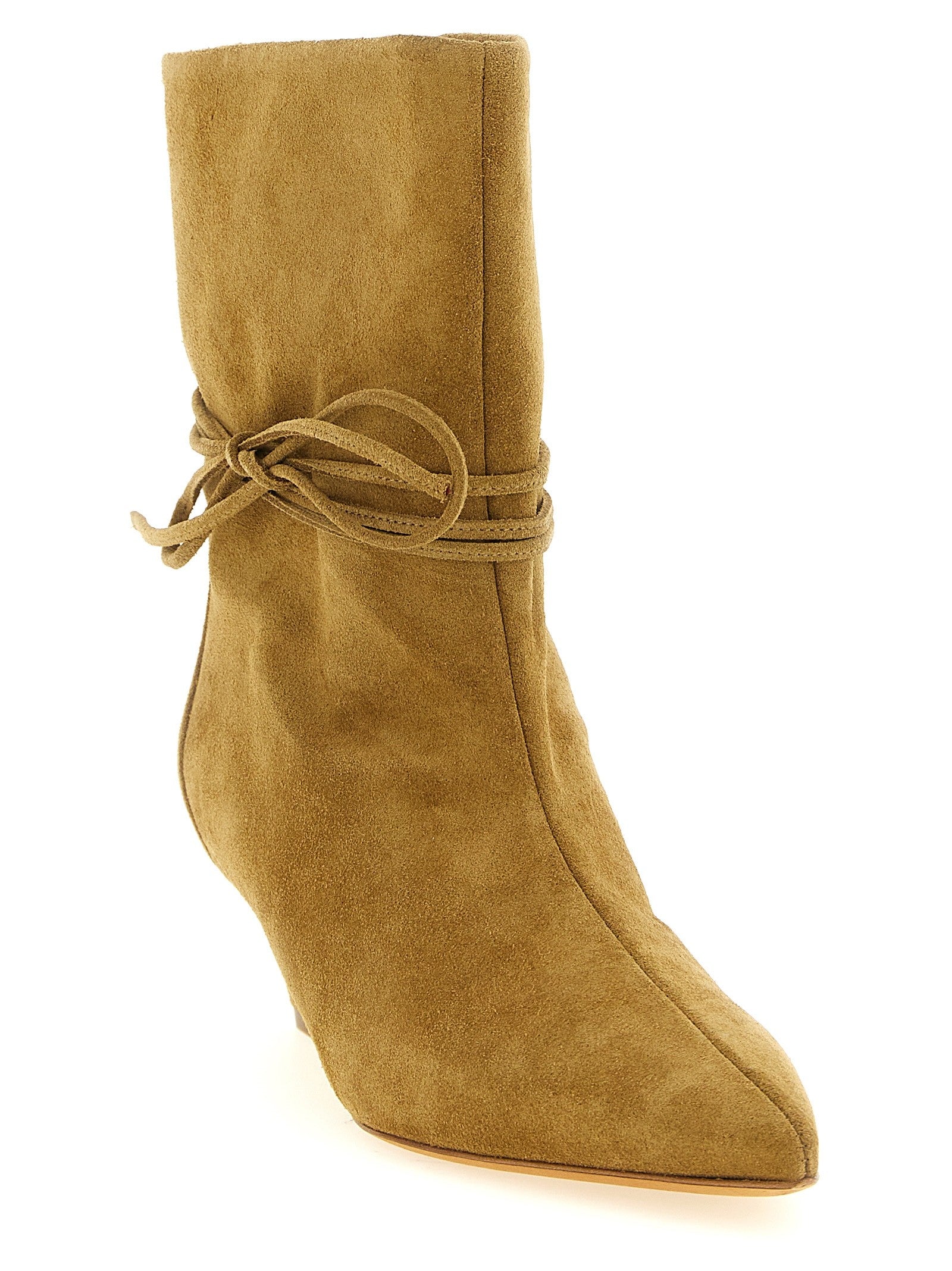 Odissi Gemma Suede Ankle Boots Beige