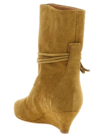 Odissi Gemma Suede Ankle Boots Beige