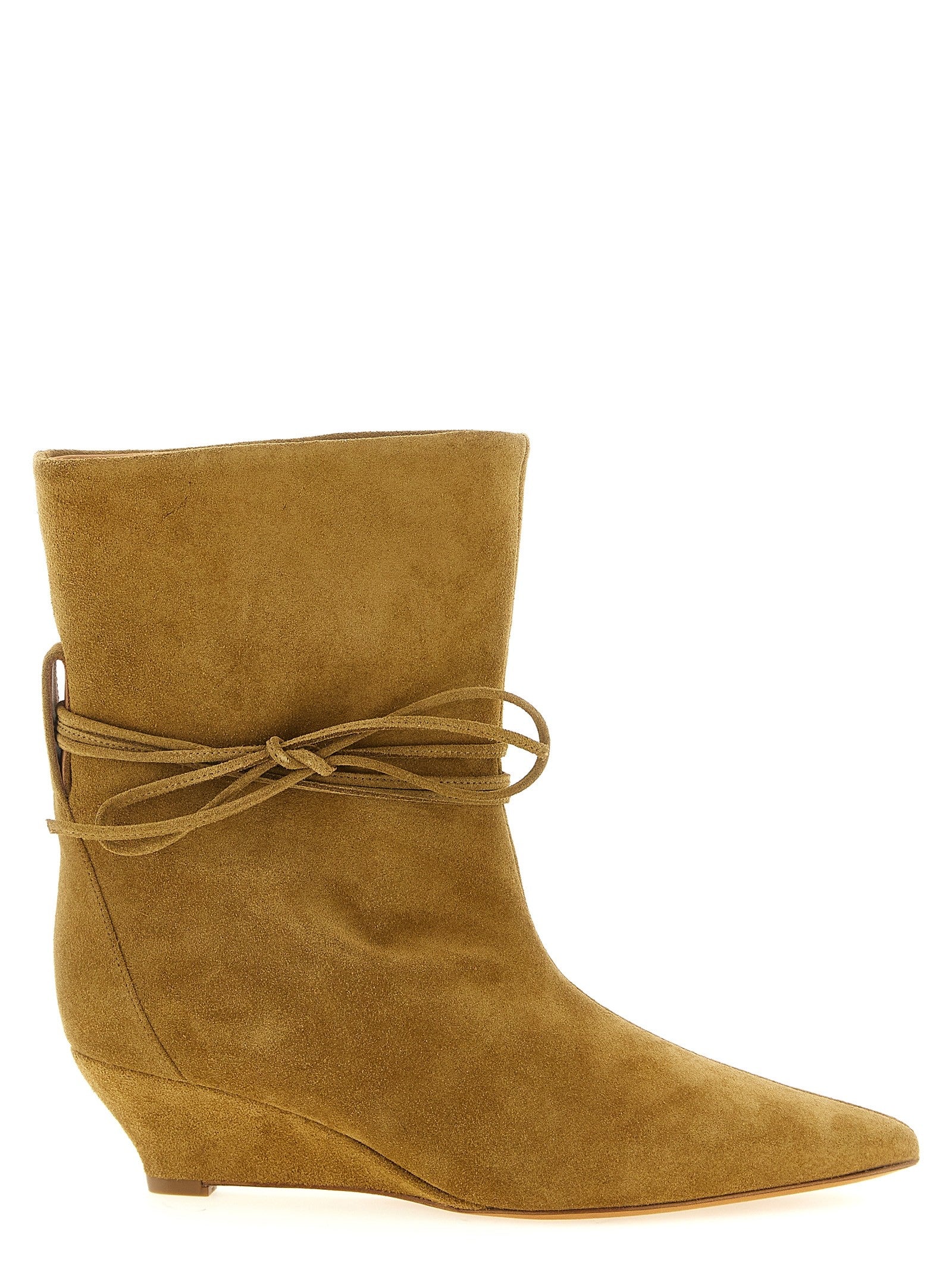 Odissi Gemma Suede Ankle Boots Beige