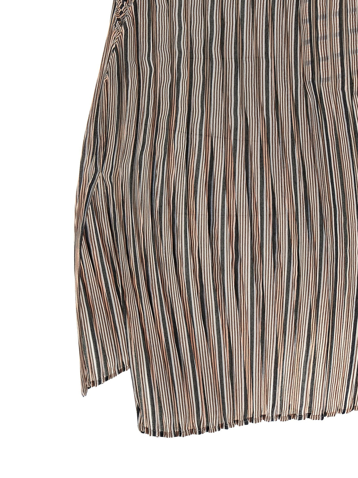 ISSEY MIYAKE Generic Stripes (machine Pleats) Top Brown, view 4