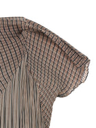 ISSEY MIYAKE Generic Stripes (machine Pleats) Top Brown, view 3