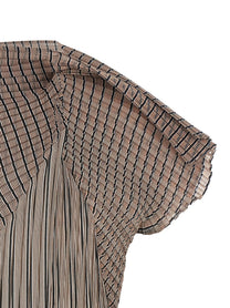 ISSEY MIYAKE Generic Stripes (machine Pleats) Top Brown, view 3