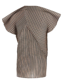 ISSEY MIYAKE Generic Stripes (machine Pleats) Top Brown, view 2