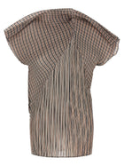ISSEY MIYAKE Generic Stripes (machine Pleats) Top Brown