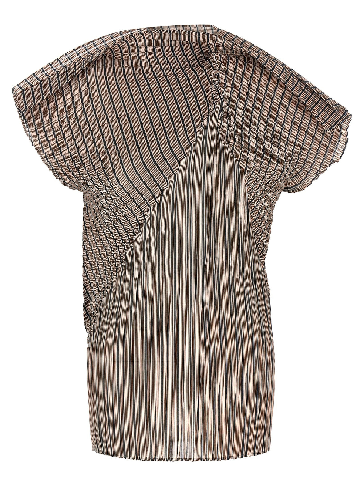 ISSEY MIYAKE Generic Stripes (machine Pleats) Top Brown