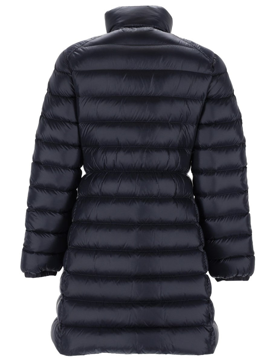 Moncler Women's Genet Long Down Jacket Blue