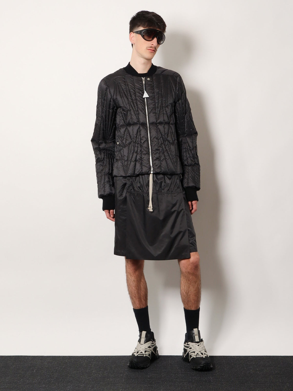 Moncler + Rick Owens Men's Geocamo Flight Down Jacket Black, view 2