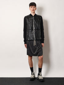 Moncler + Rick Owens Men's Geocamo Flight Leather Vest Black