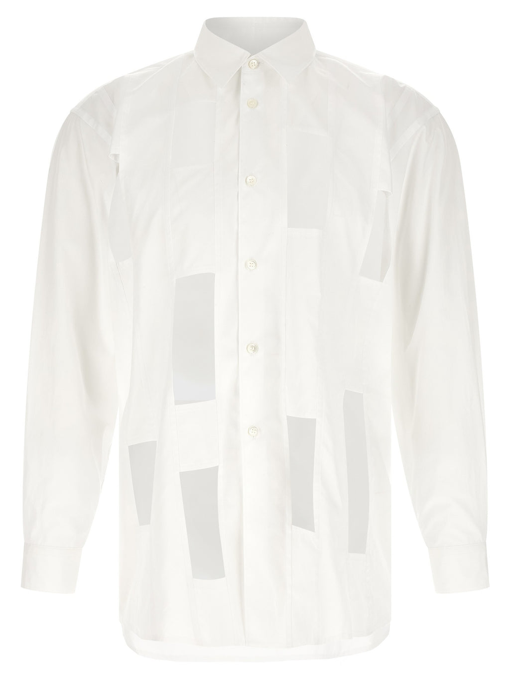 Comme Des Garçons Homme Plus Geometric Cut Out Shirt White