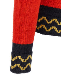 Marni Geometric Intarsia Sweater Red