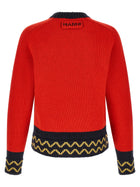 Marni Geometric Intarsia Sweater Red, view 2