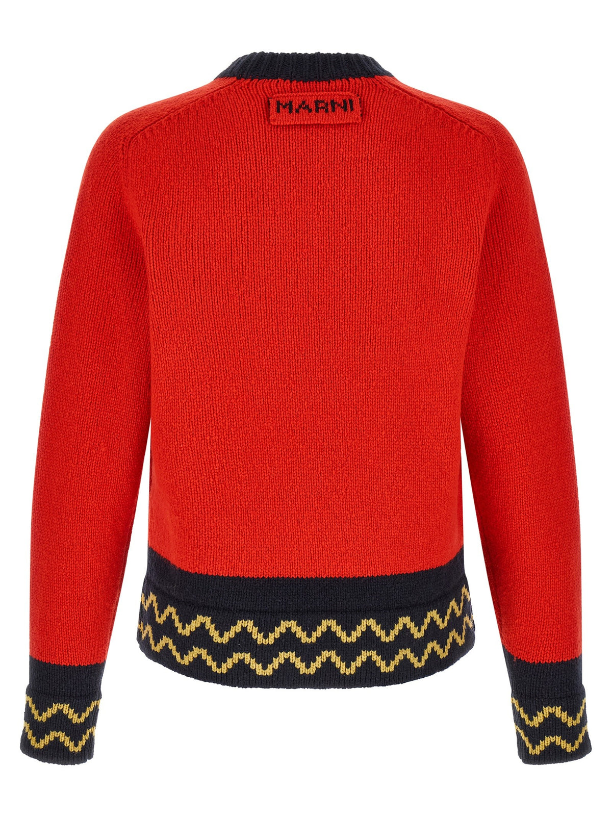 Marni Geometric Intarsia Sweater Red, view 2