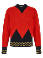Marni Geometric Intarsia Sweater Red