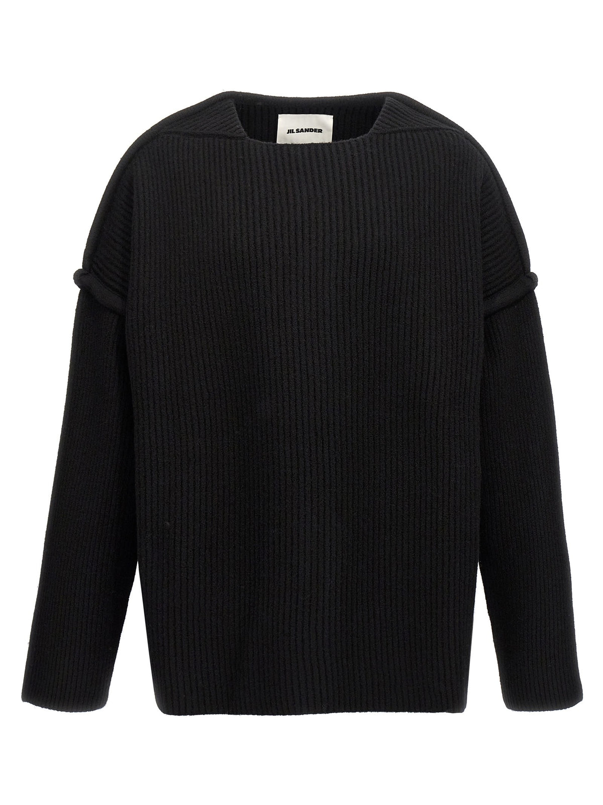 Jil Sander Geometric Neckline Sweater Black