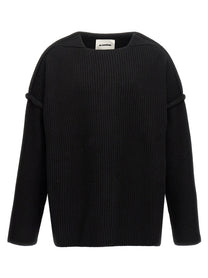 Jil Sander Geometric Neckline Sweater Black