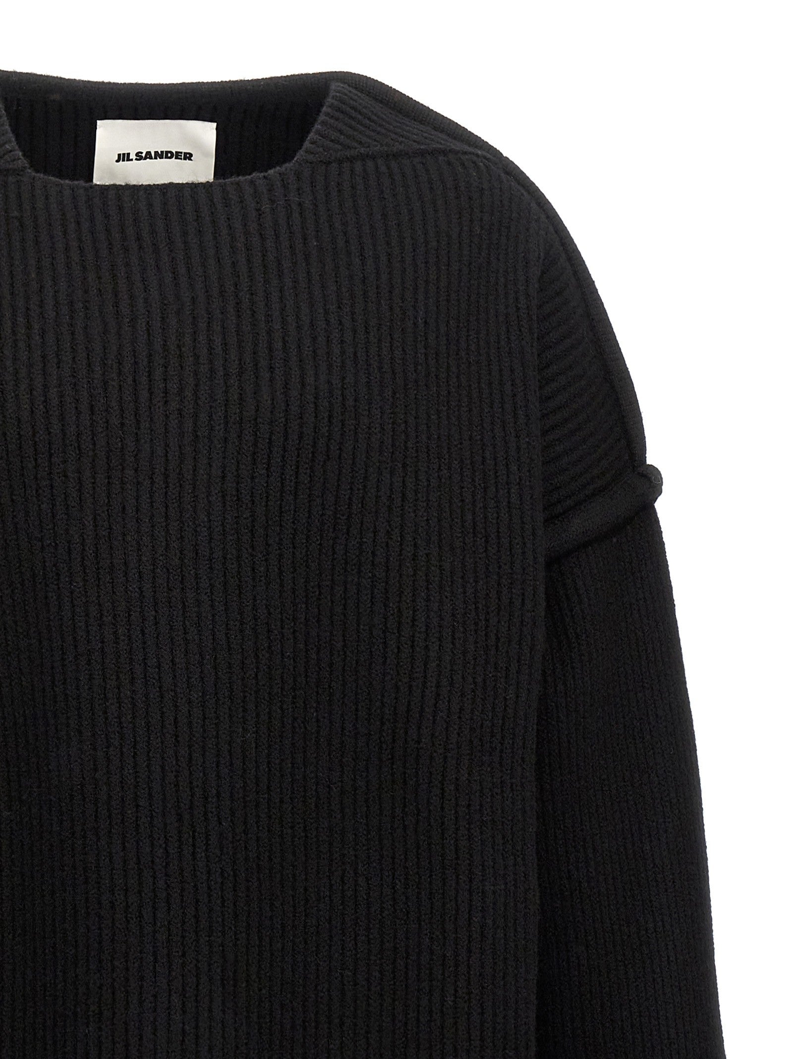 Jil Sander Geometric Neckline Sweater Black