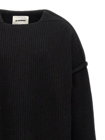Jil Sander Geometric Neckline Sweater Black
