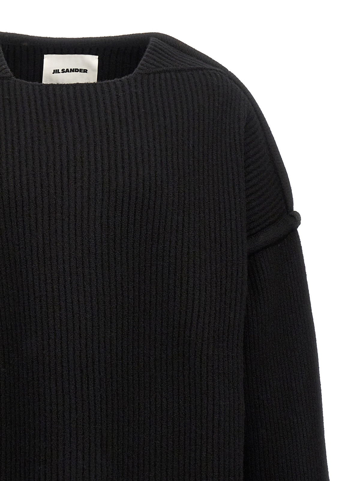 Jil Sander Geometric Neckline Sweater Black, view 3