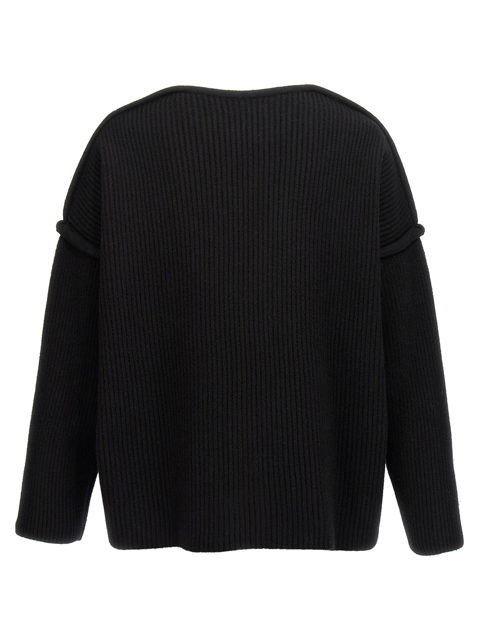 Jil Sander Geometric Neckline Sweater Black