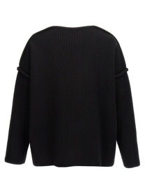Jil Sander Geometric Neckline Sweater Black